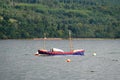 Restored vintage lifeboat in Scotland