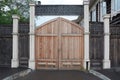 Restored wooden gate Royalty Free Stock Photo