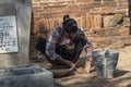 Restorative woman working, Bagan