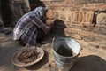 Restorative woman working, Bagan