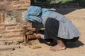 Restorative woman working, Bagan