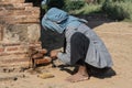 Restorative woman working, Bagan