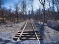 Restoring an Old Railroad Train Track Royalty Free Stock Photo