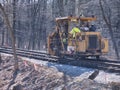 Restoring an Old Railroad Train Track Royalty Free Stock Photo