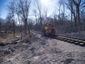 Restoring an Old Railroad Train Track Royalty Free Stock Photo