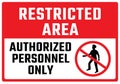 Restricted area authorized personnel only symbol sign, Do Not Entry, vector design Royalty Free Stock Photo