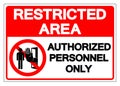 Restricted Area Authorized Personnel Only Symbol Sign, Vector Illustration, Isolate On White Background Label. EPS10 Royalty Free Stock Photo