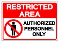 Restricted Area Authorized Personnel Only Symbol Sign, Vector Illustration, Isolate On White Background Label. EPS10 Royalty Free Stock Photo