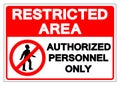 Restricted Area Authorized Personnel Only Symbol Sign, Vector Illustration, Isolate On White Background Label. EPS10 Royalty Free Stock Photo