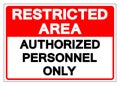 Restricted Area Authorized Personnel Only Symbol Sign, Vector Illustration, Isolate On White Background Label. EPS10 Royalty Free Stock Photo