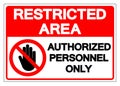 Restricted Area Authorized Personnel Only Symbol Sign, Vector Illustration, Isolate On White Background Label. EPS10 Royalty Free Stock Photo