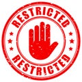 Restricted area grunge vector sign