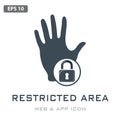 Restricted Area Icon, Entry Restricted , Flat Design Isolated in white background