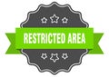 restricted area label. restricted area isolated seal. sticker. sign Royalty Free Stock Photo