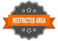 restricted area label. restricted area isolated seal. sticker. sign Royalty Free Stock Photo