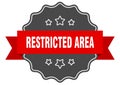 restricted area label. restricted area isolated seal. sticker. sign Royalty Free Stock Photo