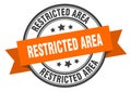 restricted area label sign. round stamp. band. ribbon Royalty Free Stock Photo