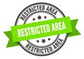 restricted area label sign. round stamp. band. ribbon Royalty Free Stock Photo