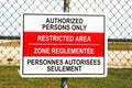 Restricted Area Sign