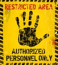 Restricted area sign