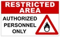 Restricted area sign for oxidising substances Royalty Free Stock Photo