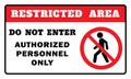 Restricted Area Sign Royalty Free Stock Photo