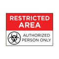 Restricted Area Sign Template Illustration Design Coronavirus COVID 19