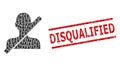 Restricted Boy Mosaic of Restricted Boy Icons and Textured Disqualified Seal Royalty Free Stock Photo