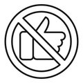 Restricted dislike icon outline . Social media