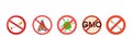 Restricted sign icon set, cartoon style