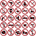 Restriction sign set Royalty Free Stock Photo