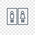 Restroom concept vector linear icon isolated on transparent back