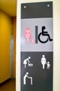 Restroom female and cripple public sing bathroom at airport,Thailand Royalty Free Stock Photo