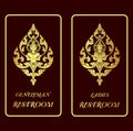 Restroom golden signs