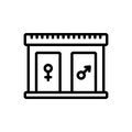 Black line icon for Restroom, bathroom and washroom