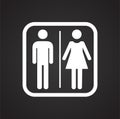 Restroom icon on black background for graphic and web design, Modern simple vector sign. Internet concept. Trendy symbol for