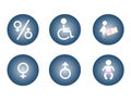 Restroom Male, Female, Baby Changing Sign, Handicap Sign