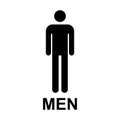 Restroom male wc symbol, men flat web button, toilet vector illustration information