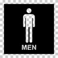 Restroom male wc symbol, men flat web button, toilet vector illustration information