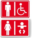 Restroom men women baby handicapped