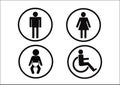 Restroom Symbol Icon of man woman disability and child