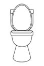 Restroom toilet sanitary icon cartoon in black and white