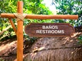 Restrooms signpost Royalty Free Stock Photo