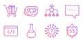 Restructuring, Blog and Chemistry lab icons set. Shopping cart, Question mark and Loyalty points signs. Vector