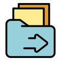 Restructuring folder icon color outline vector Royalty Free Stock Photo