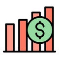 Restructuring graph chart icon color outline vector Royalty Free Stock Photo