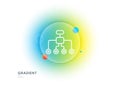 Restructuring line icon. Business architecture sign. Gradient blur button. Vector