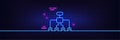 Restructuring line icon. Business architecture sign. Neon light glow effect. Vector