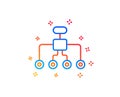 Restructuring line icon. Business architecture sign. Vector