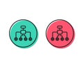 Restructuring line icon. Business architecture sign. Vector